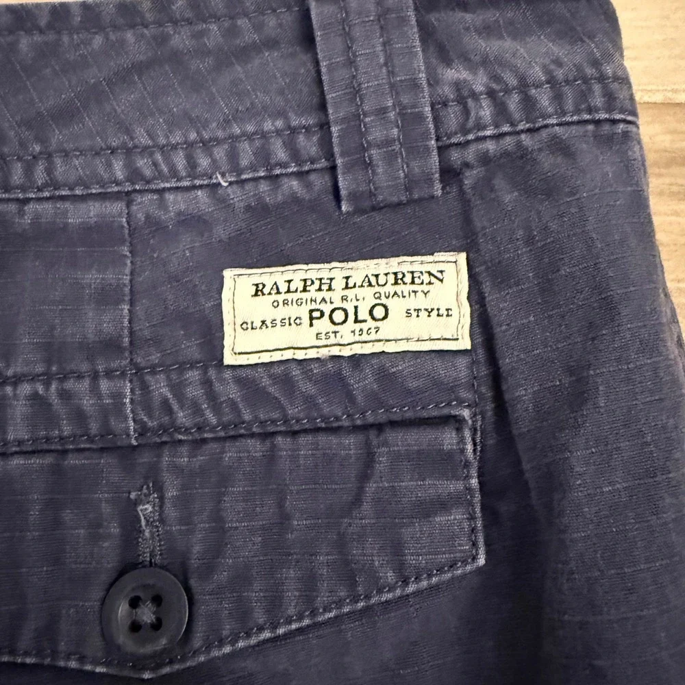 Polo‎ Ralph Lauren Boys Navy Blue Ripstop Cargo Shorts Size 16 Utility Outdoor
